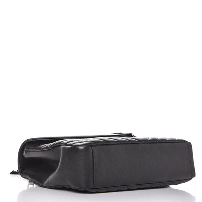Saint Laurent Sheepskin Matelasse Chevron Monogram Large College Satchel Black 4 of 8