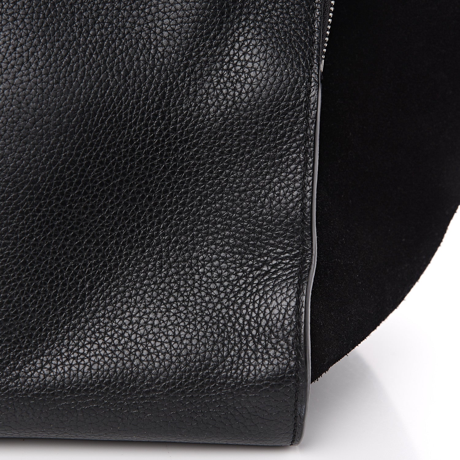 Celine Drummed Calfskin Suede Double Zip Trapeze Black 9 of 10