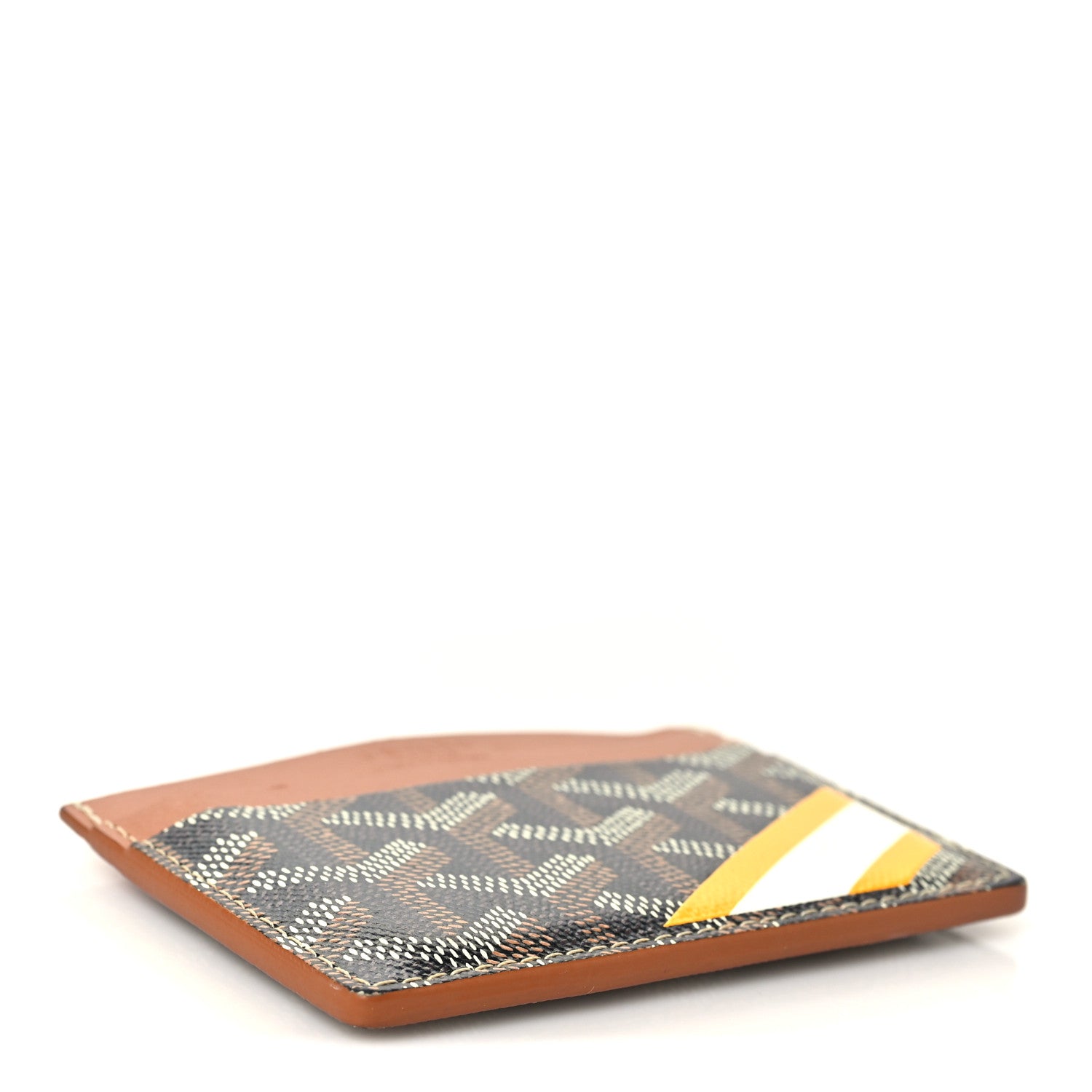 Goyard Goyardine Stripe Saint Sulpice Card Holder Black Gold 4 of 7