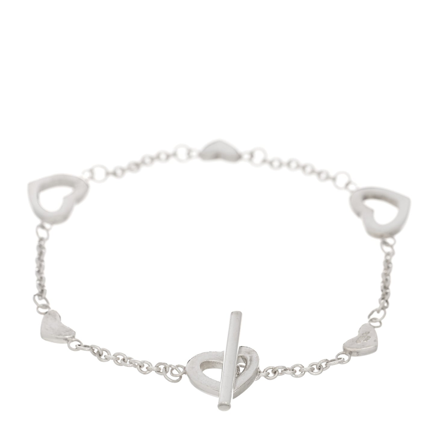 Sterling Silver Heart Toggle Bracelet