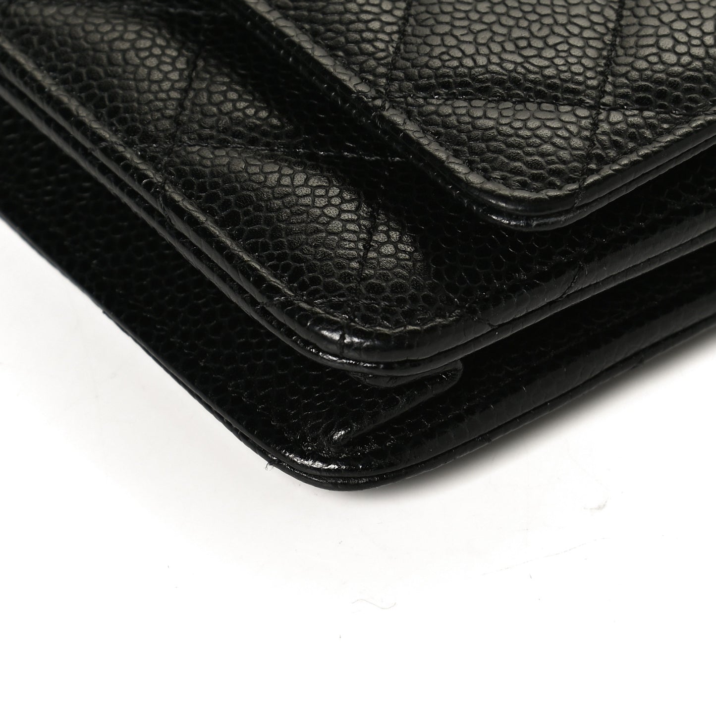 Caviar Quilted Wallet On Chain WOC Black