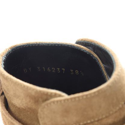 Saint Laurent Suede Womens Blake Ankle Boots 38.5 New Sigaro 8 of 10