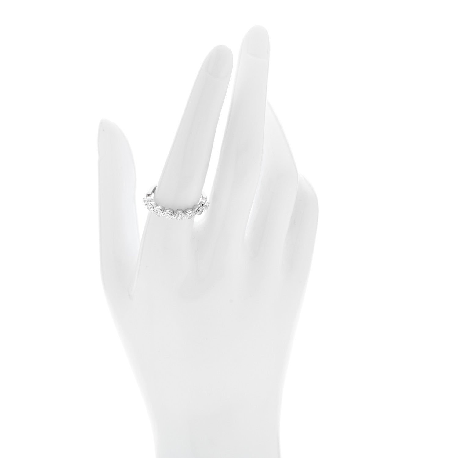 Anita Ko 18K White Gold Diamond Floating Diamond Ring 57 8 2 of 5