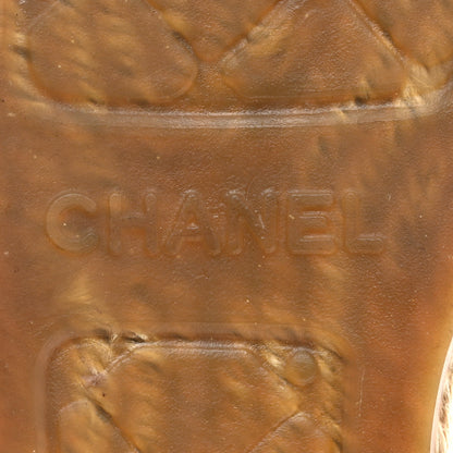 Chanel Lambskin Camellia CC Stud Espadrilles 36 Black 6 of 9