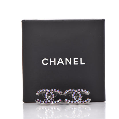 Chanel Iridescent Crystal CC Earrings Multicolor 4 of 4