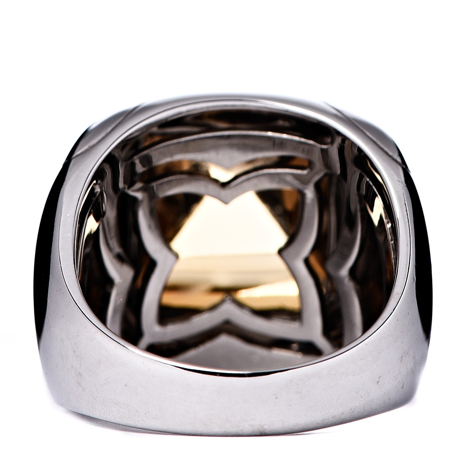 Bulgari 18K White Gold Citrine Ring 53 6.25 4 of 8
