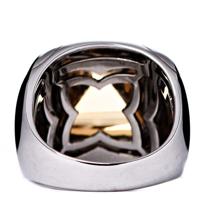 Bulgari 18K White Gold Citrine Ring 53 6.25 4 of 8