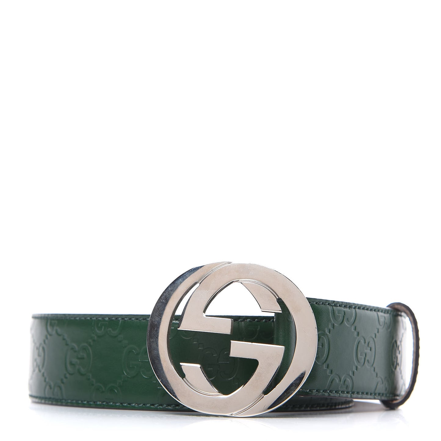 Guccissima Signature Interlocking G 40mm Belt 100 40 Verde