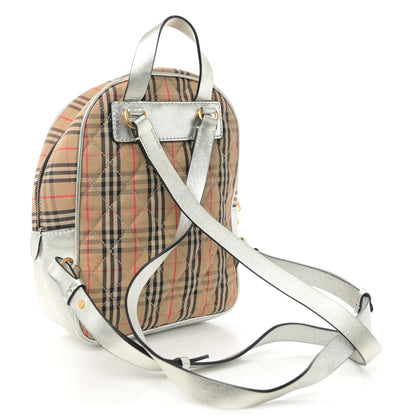 Burberry Smooth Calfskin 1983 Knight Check Link Backpack Silver 3 of 10
