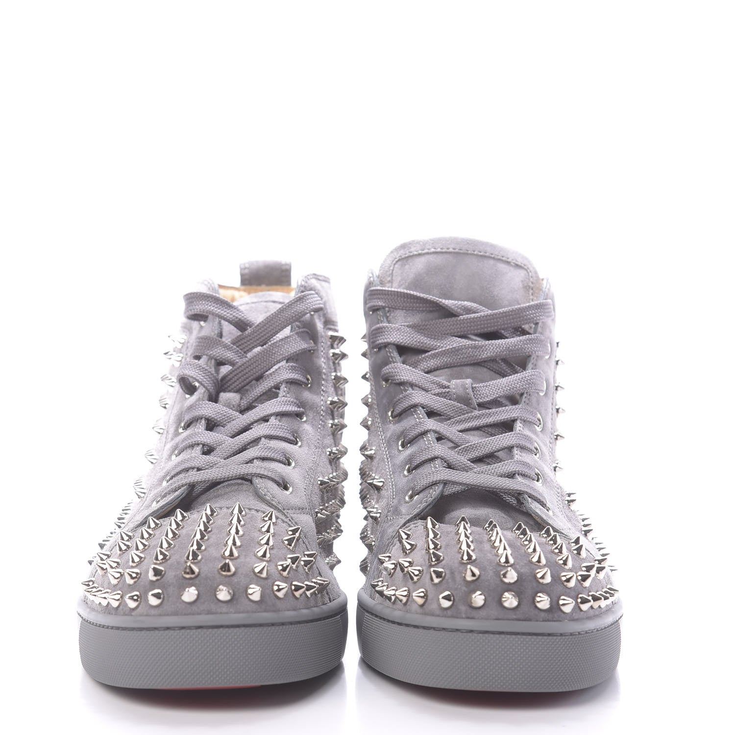Christian Louboutin Veau Velours Mens Louis Spikes Flat Sneakers 46 Squale 2 of 9