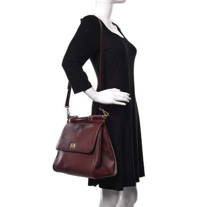 Dolce & Gabbana Dauphine Large Miss Sicily Satchel Burgundy 3 of 13