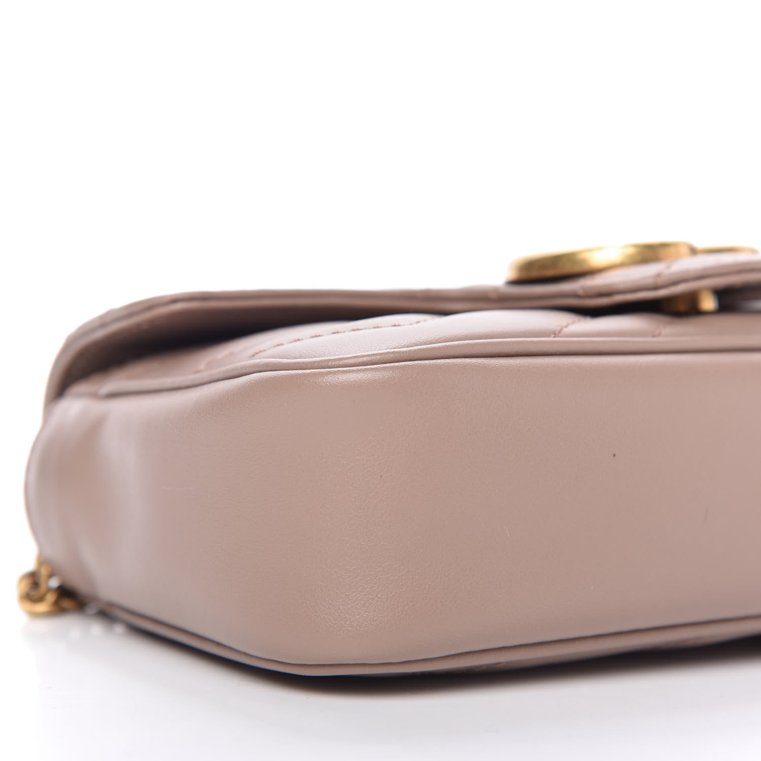 Gucci Calfskin Matelasse Super Mini GG Marmont Shoulder Bag Porcelain Rose 6 of 10