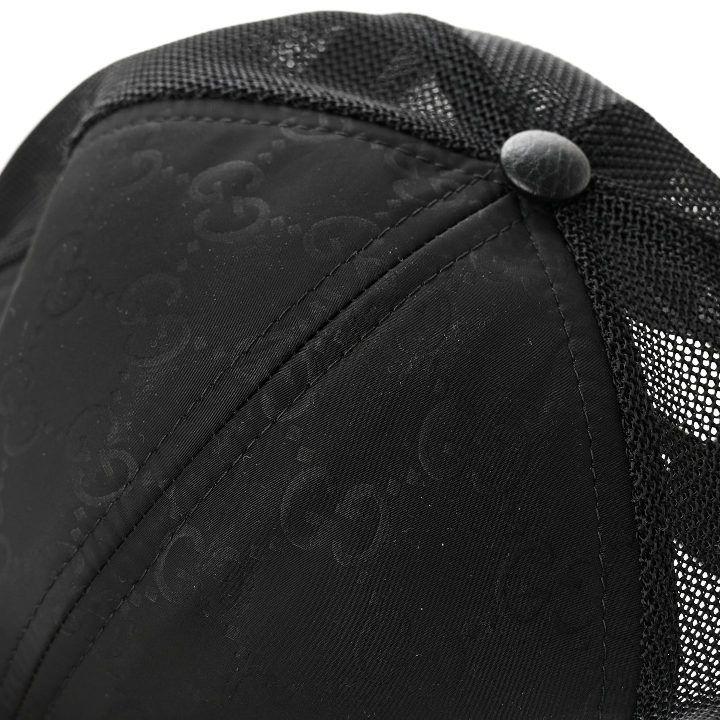 Nylon Monogram Baseball Hat L Black