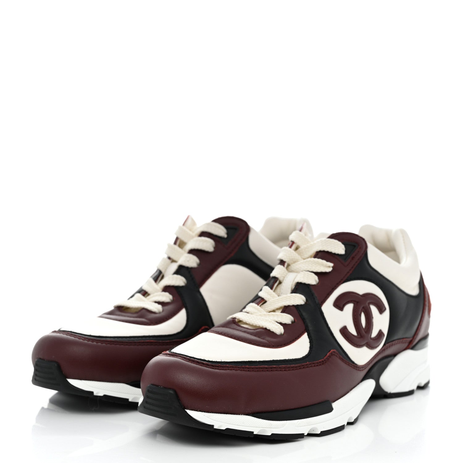 CHANEL スニーカー 39 Chanel Calfskin CC Sneakers 39 Burgundy White 1360767