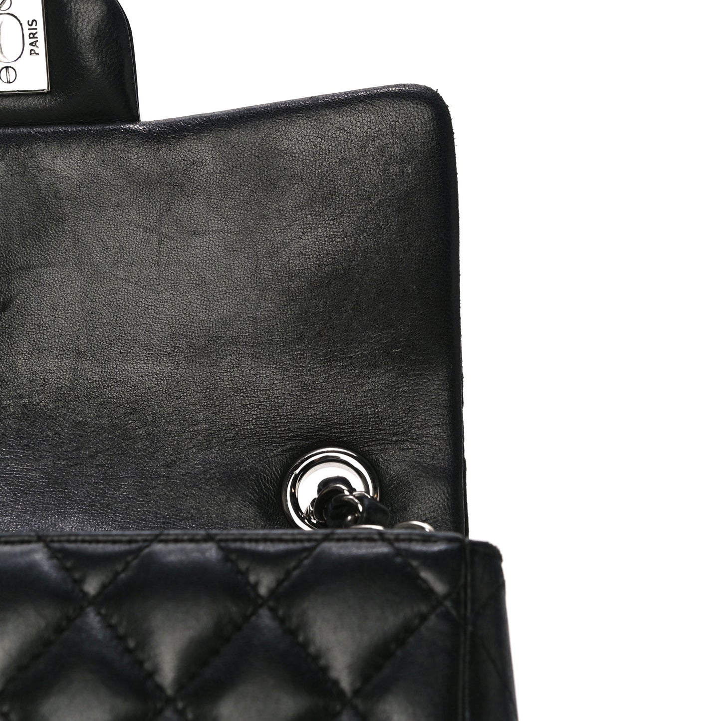 Lambskin Quilted Valentine Charms Mini Rectangular Flap Black