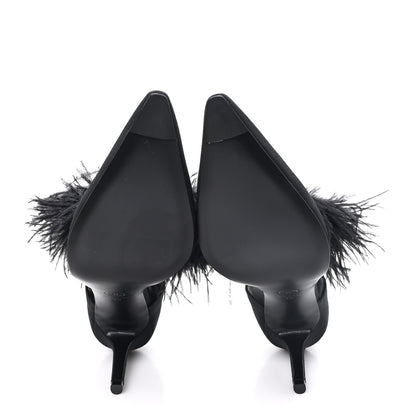 Chanel Grosgrain Feather Mary Jane Pumps 40 Black 6 of 9