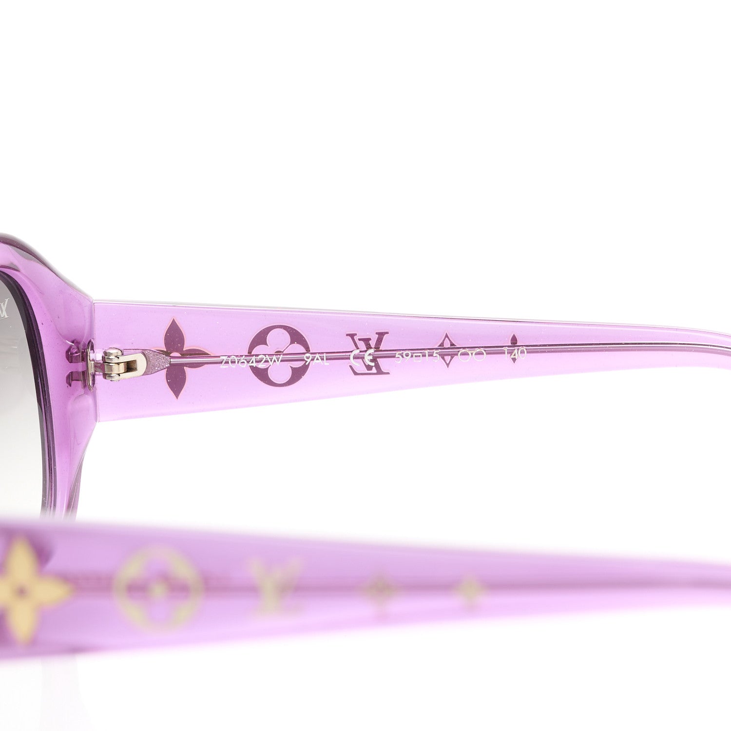 Louis Vuitton Obsession GM Z0642W Sunglasses Violet Glitter 6 of 8