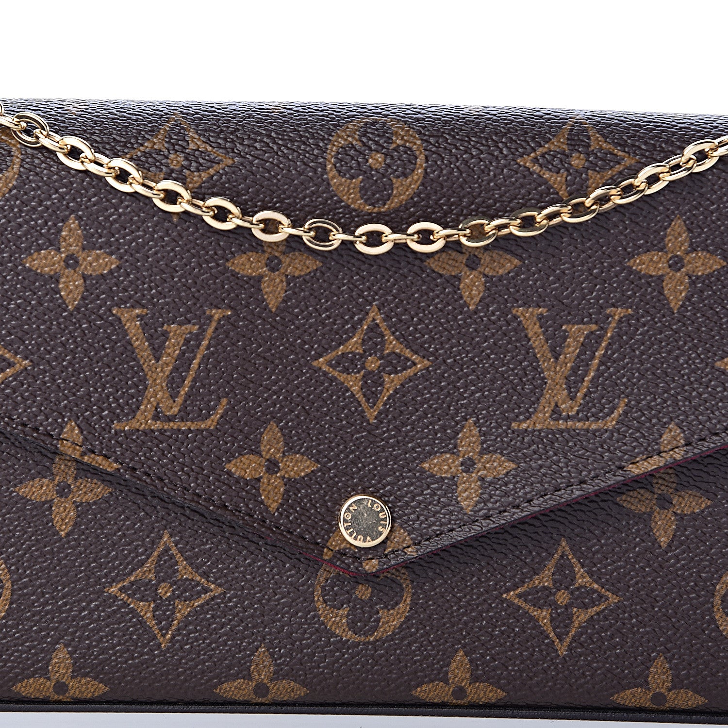 Louis Vuitton Monogram Pochette Felicie Chain Wallet Fuchsia 11 of 14
