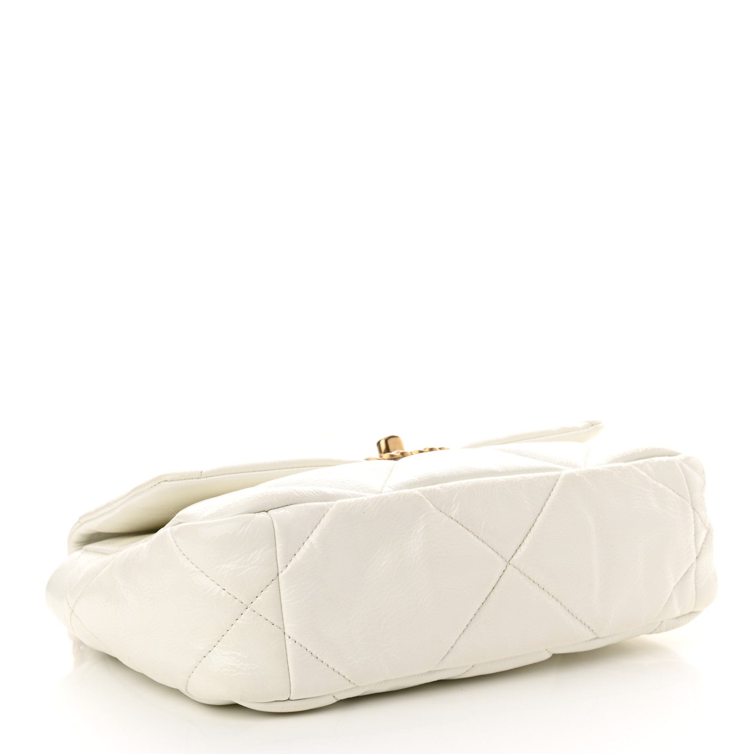 Chanel Shiny Crumpled Calfskin Quilted Medium Chanel 19 Flap White 4 of 10