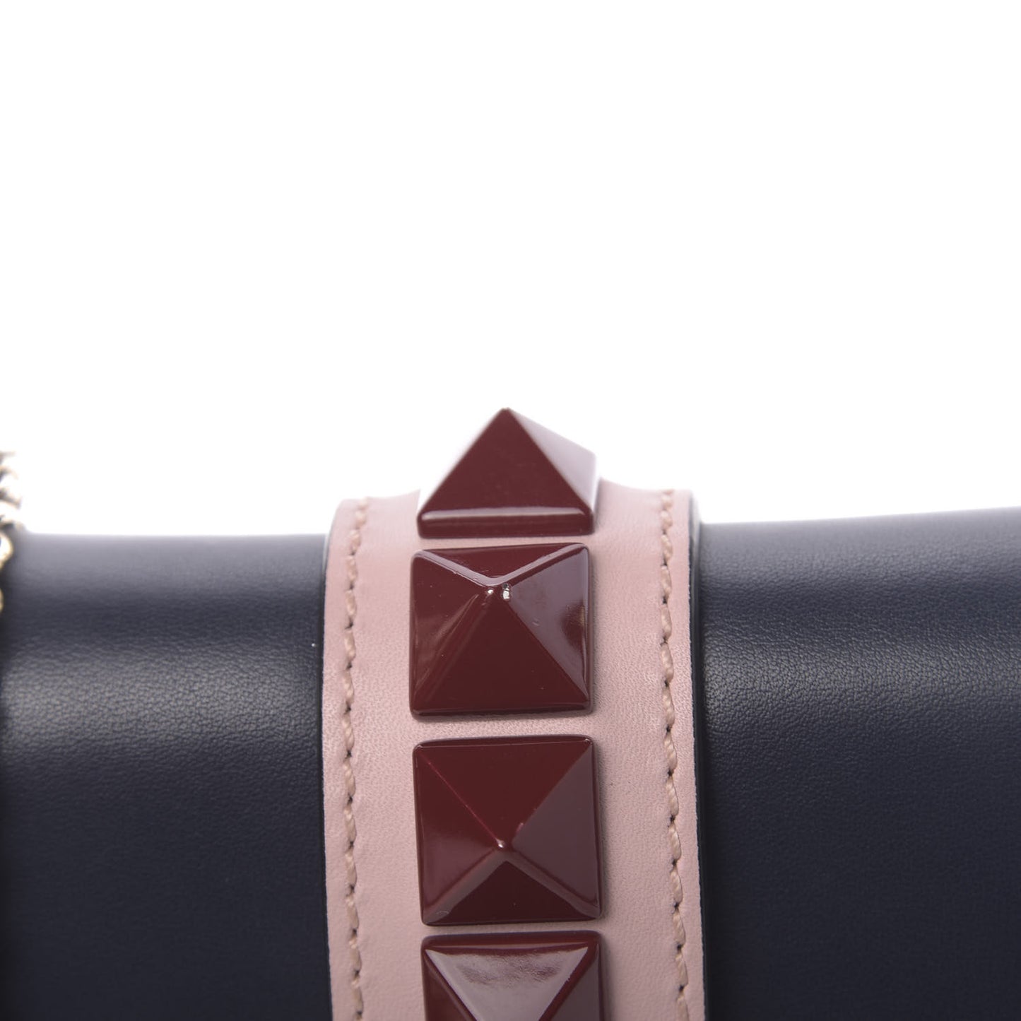 Vitello Small Glam Lock Rockstud Flap Light Ivory Water Rose Marine Rubin