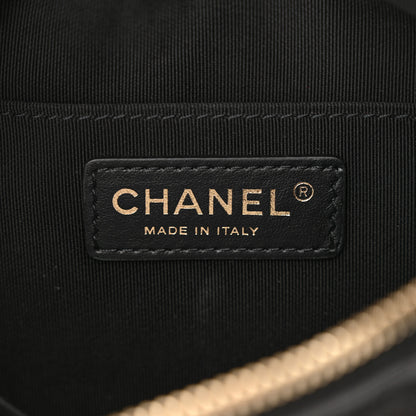 Chanel Crumpled Glazed Lambskin Quilted Waist Bag Fanny Pack Black 6 of 11
