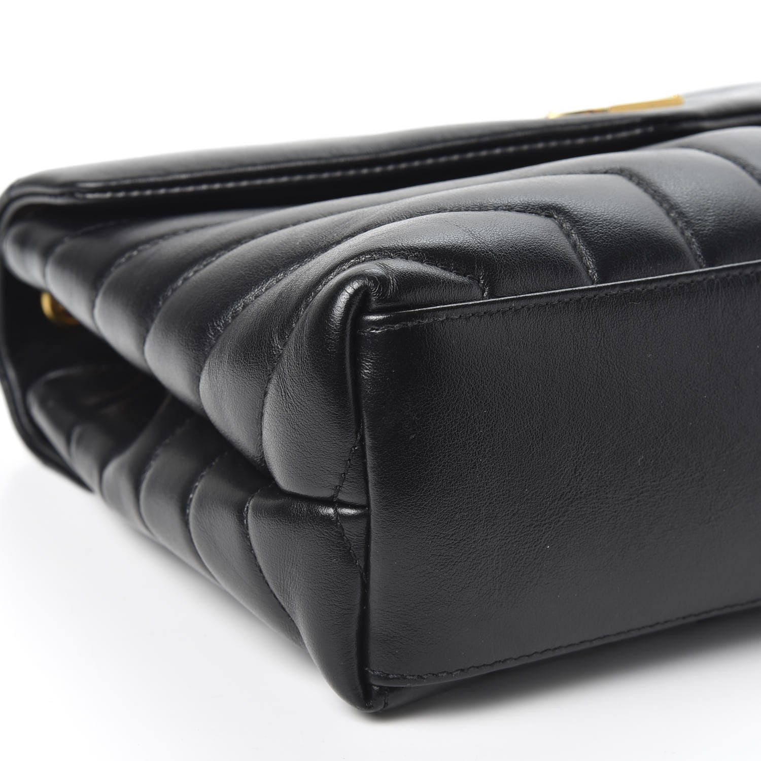 Saint Laurent Calfskin Y Quilted Monogram Small Loulou Chain Satchel Black 5 of 9