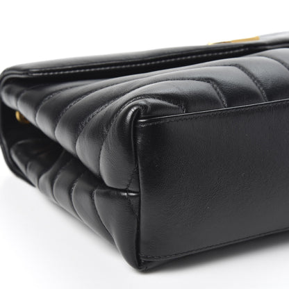 Saint Laurent Calfskin Y Quilted Monogram Small Loulou Chain Satchel Black 5 of 9