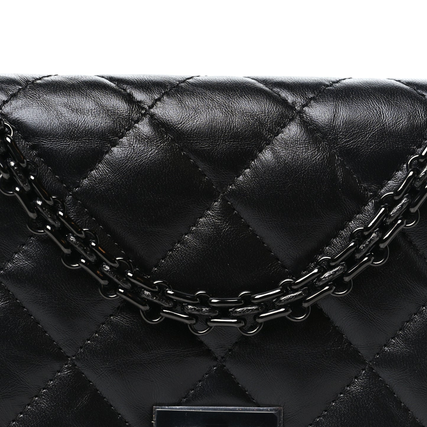 Aged Calfskin Quilted Reissue Wallet On Chain WOC So Black