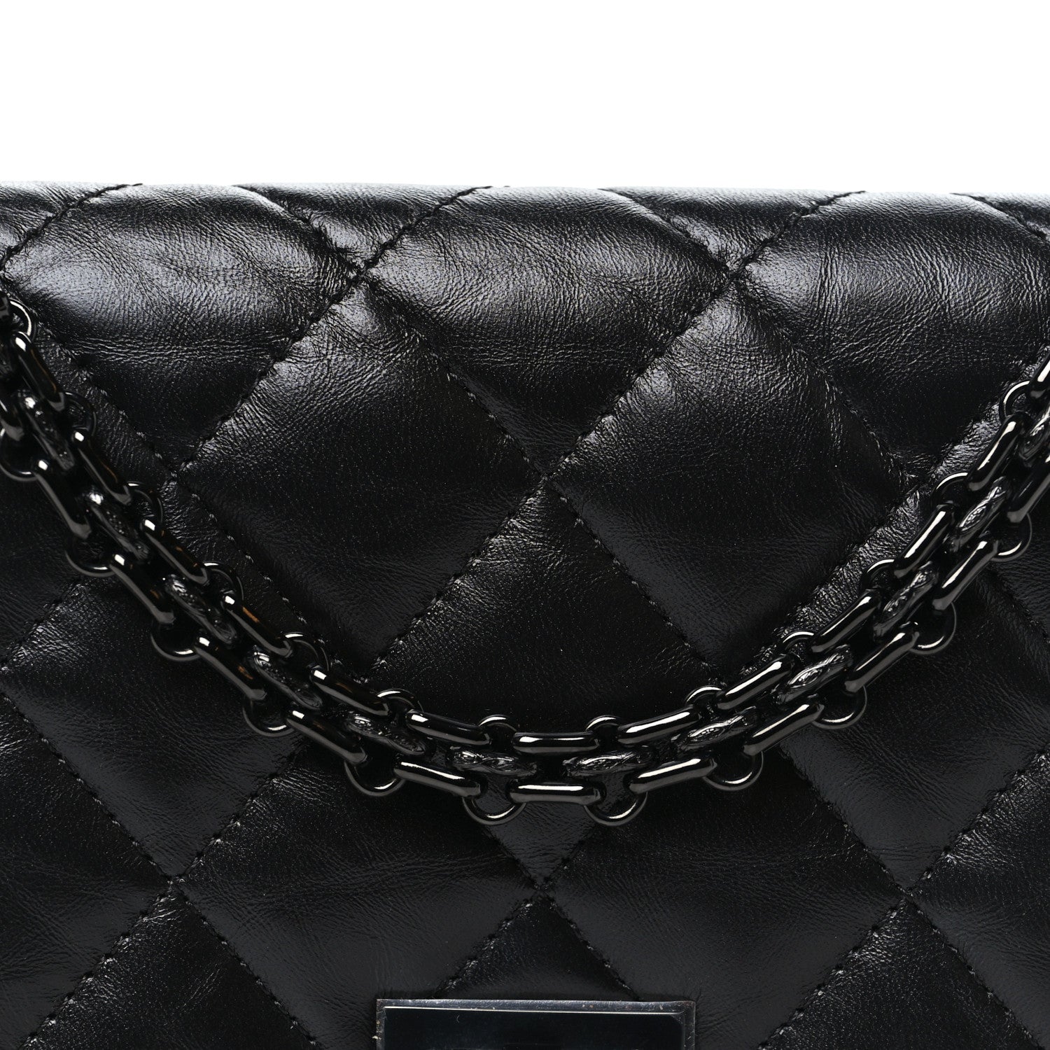 Chanel Aged Calfskin Quilted Reissue Wallet On Chain WOC So Black 9 of 12