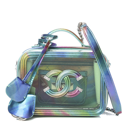 Chanel PVC Patent Calfskin Patent Lambskin Small CC Vanity Case Green 1 of 11