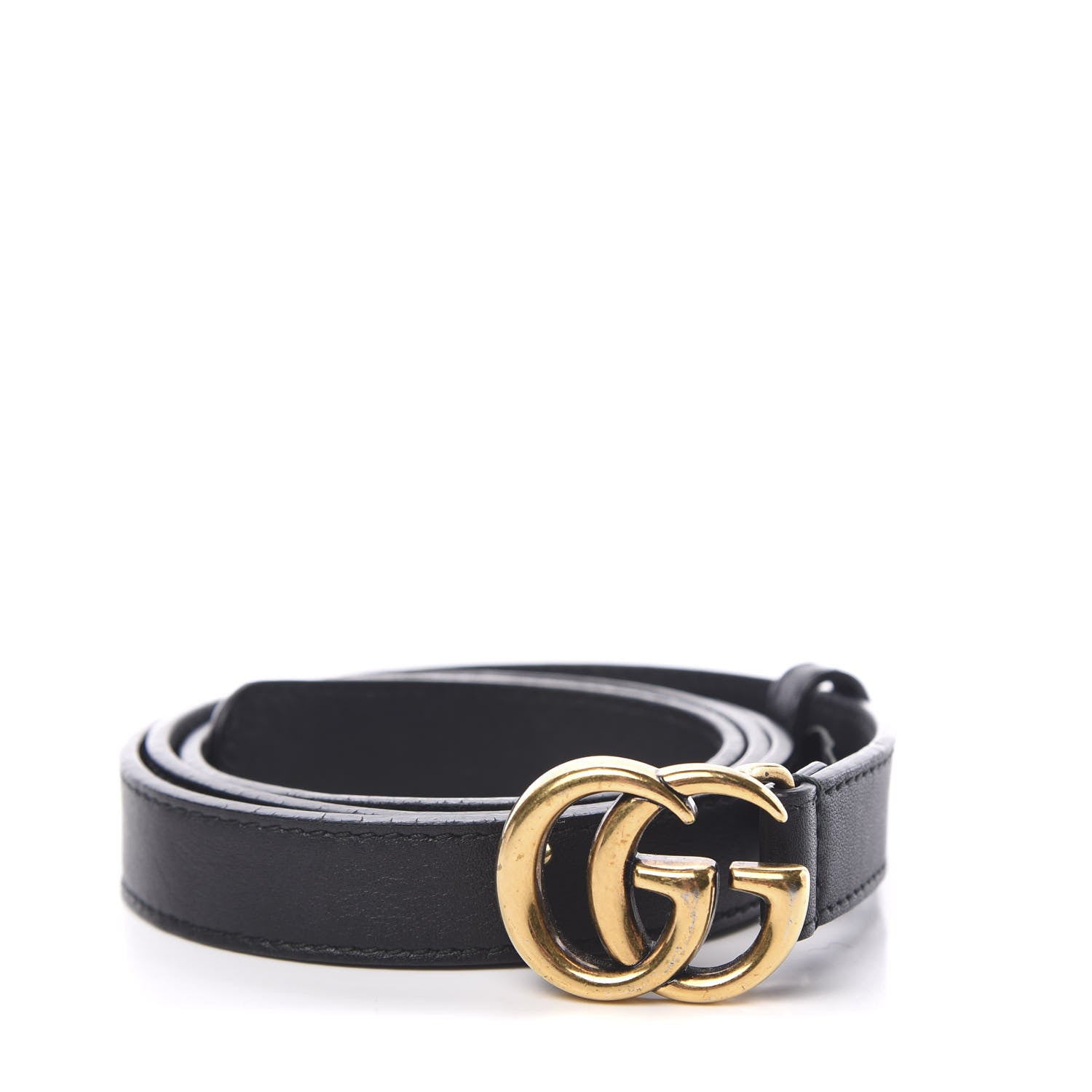 Gucci Calfskin Double G 20mm Belt 85 34 Black 1 of 7