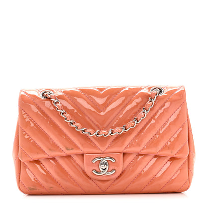 Chanel Patent Chevron Quilted Medium Single Flap Pink 1 of 11