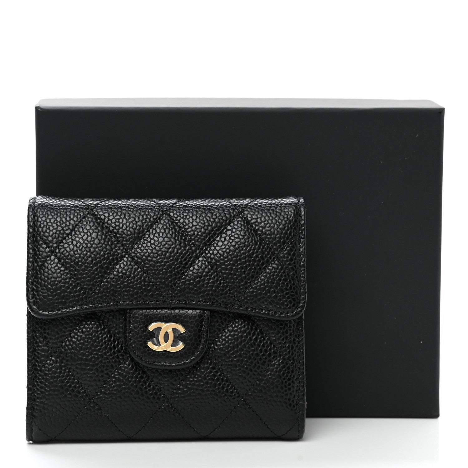 Chanel Caviar Quilted Compact Flap Wallet Black 9 of 9