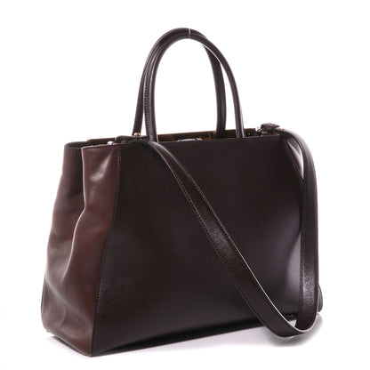 Fendi Vitello Elite Flamingo Regular 2Jours Tote Moro Marrone Nocciola 3 of 13