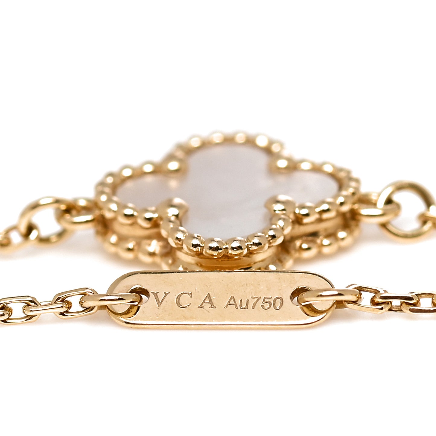 18K Yellow Gold Mother of Pearl Sweet Alhambra Bracelet
