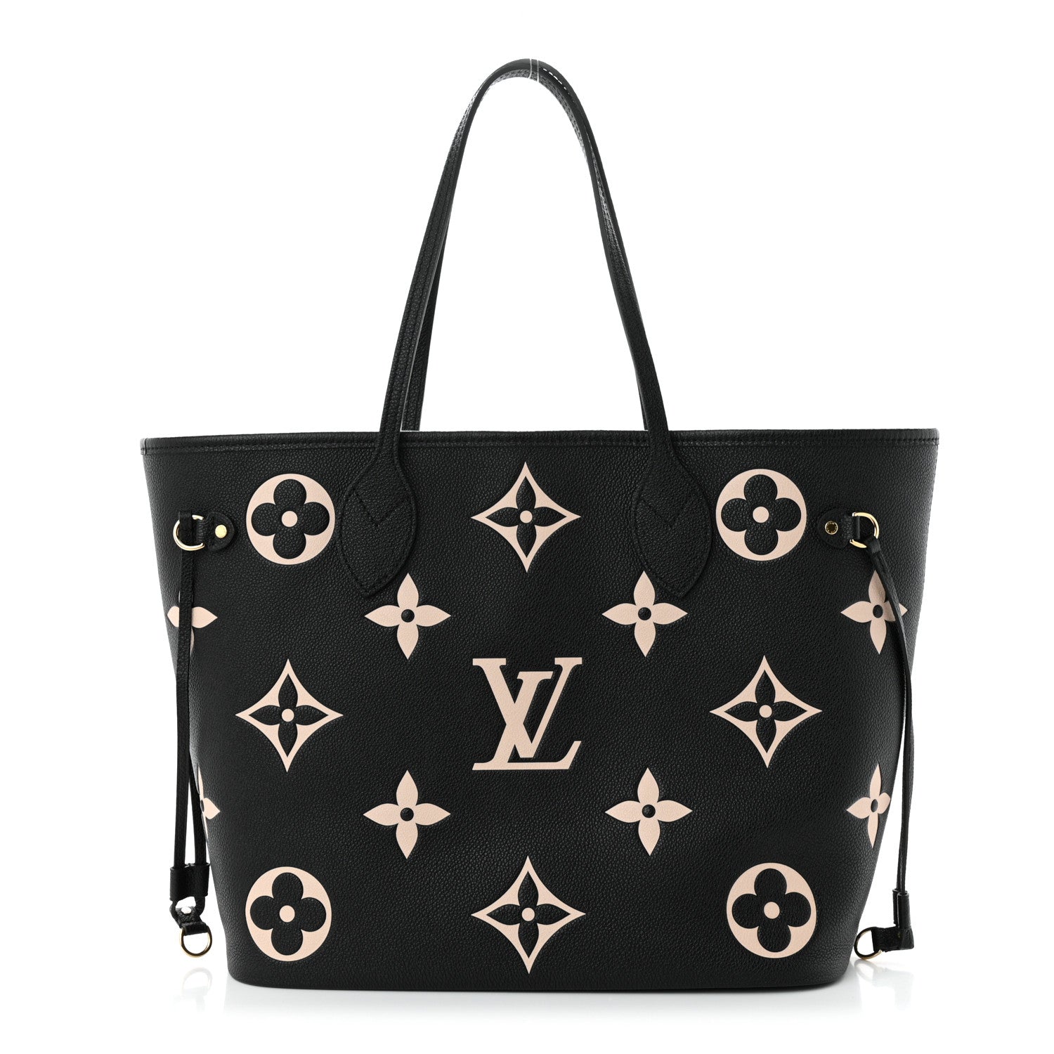 Louis Vuitton Empreinte Monogram Giant Neverfull MM Black Beige 1 of 9