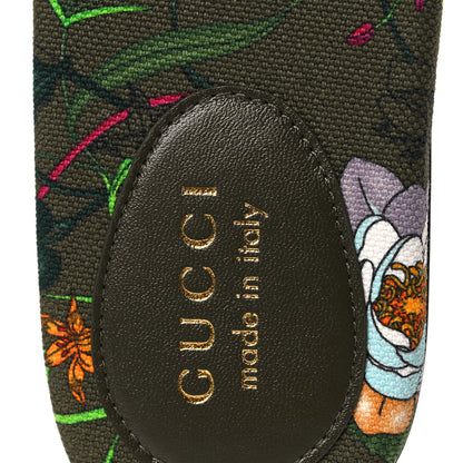 Gucci Canvas Flora Floral Horsebit Slide Sandals 36 Green 9 of 11