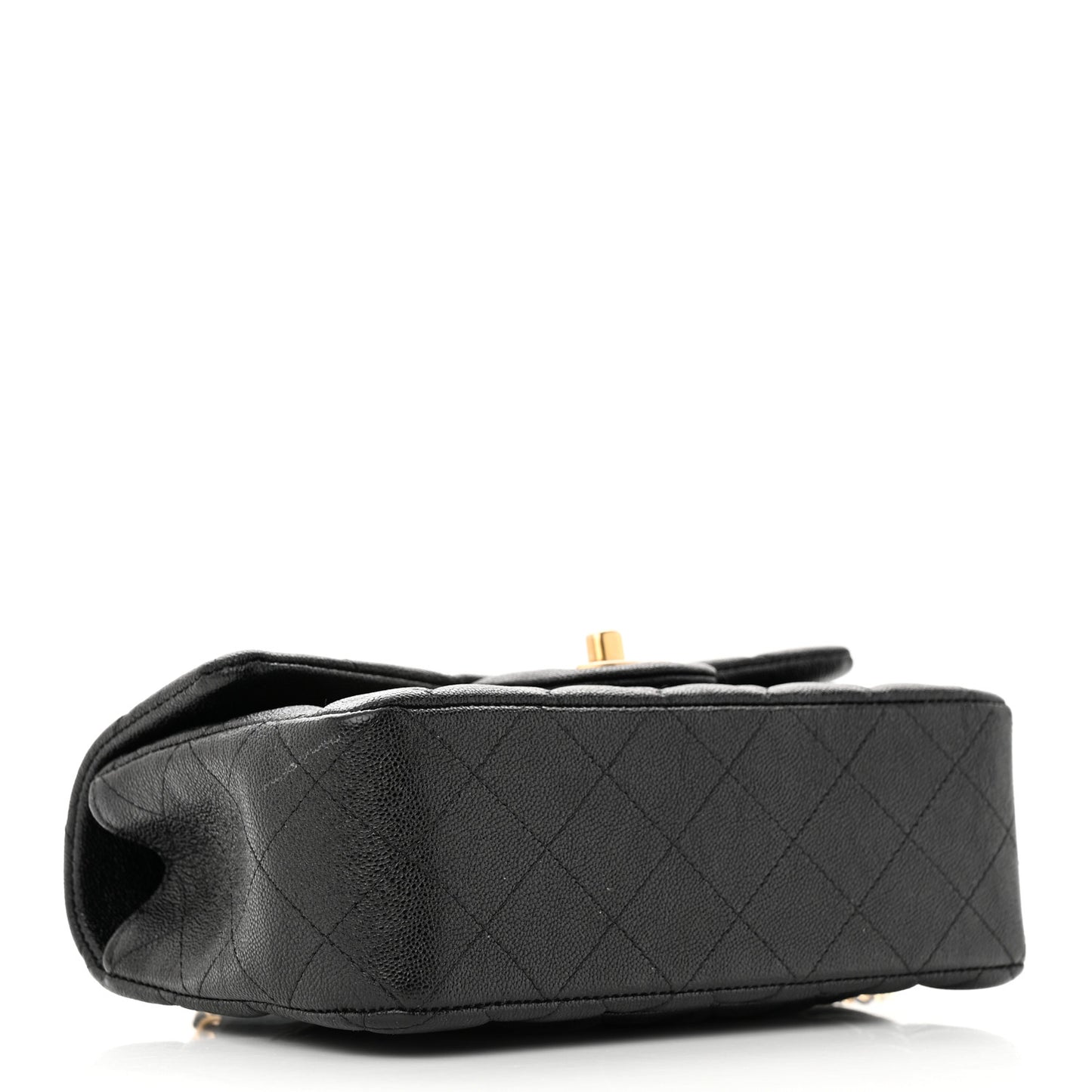 Caviar Quilted Mini Top Handle Rectangular Flap Black
