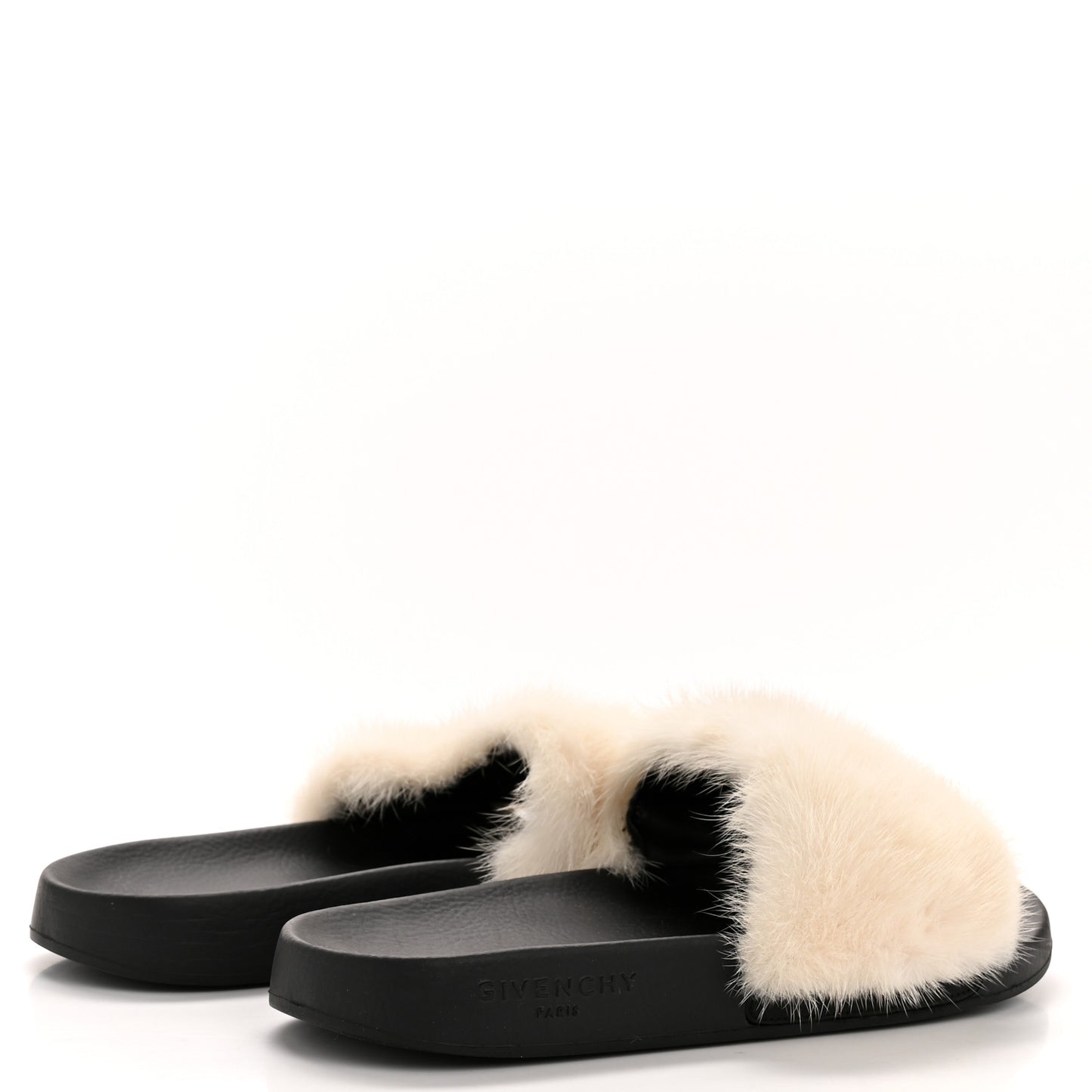 Mink Rubber Slide Sandals 39 White
