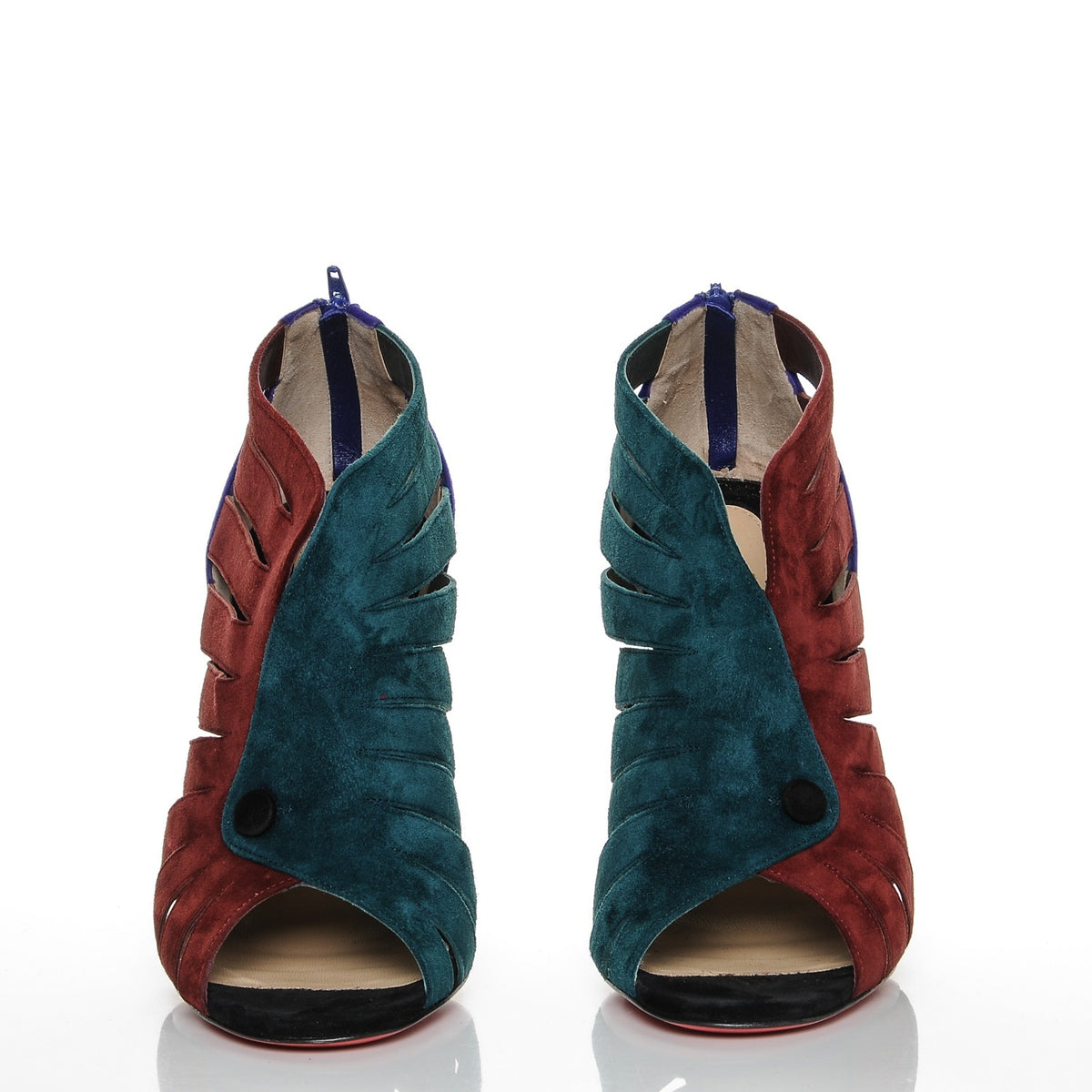 Suede Toot Mignonne 100 Cutout Heels 37.5 Multi