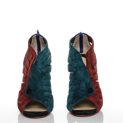 Christian Louboutin Suede Toot Mignonne 100 Cutout Heels 37.5 Multi 4 of 9