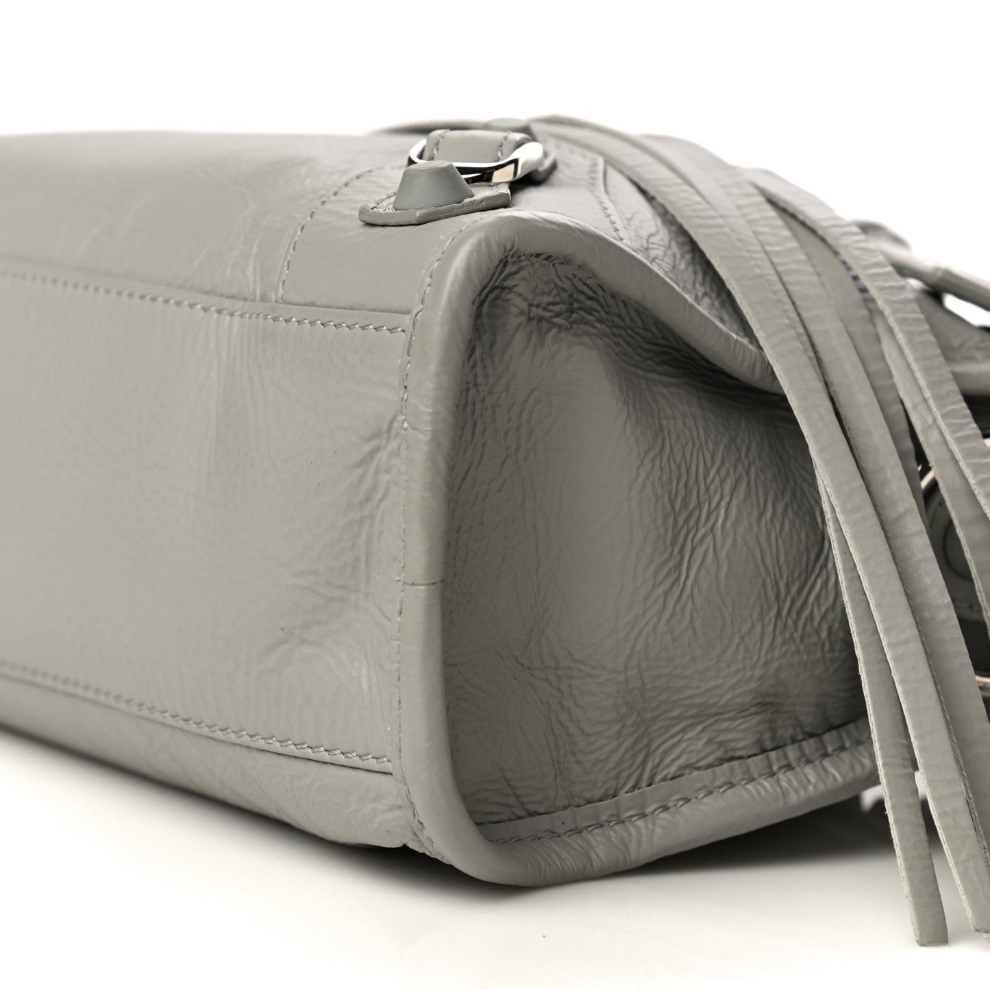 Matte Goatskin Rubber Covered Classic Hardware Mini City Gris Glace
