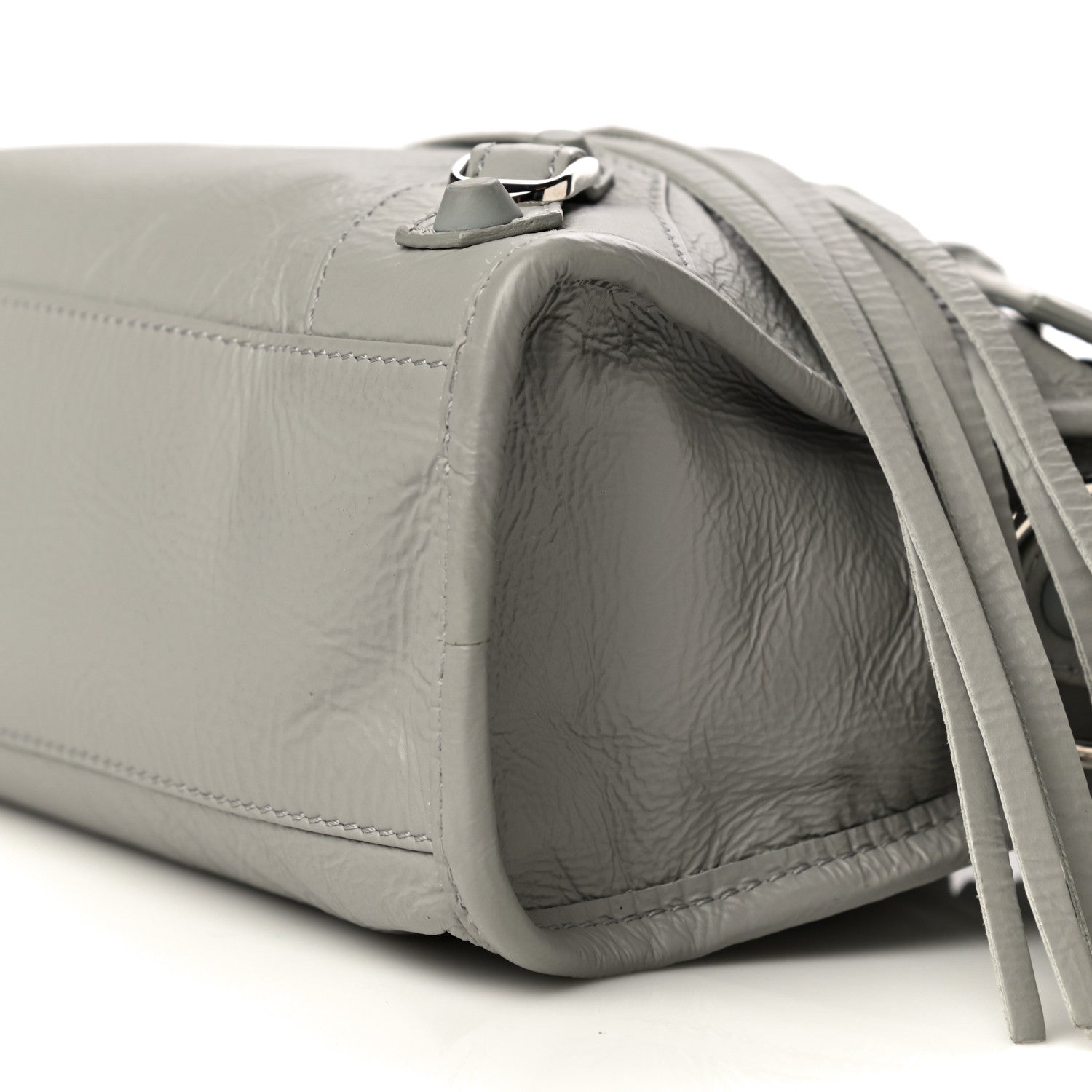 Balenciaga Matte Goatskin Rubber Covered Classic Hardware Mini City Gris Glace 9 of 12