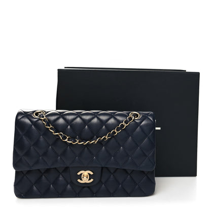 Chanel Lambskin Quilted Medium Double Flap Navy 12 of 12