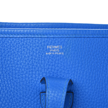 Hermes Taurillon Clemence Evelyne III PM Bleu Hydra 6 of 10