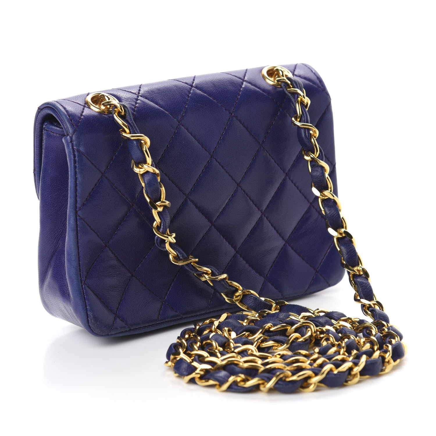 Chanel Lambskin Quilted Extra Mini Flap Dark Purple 3 of 12