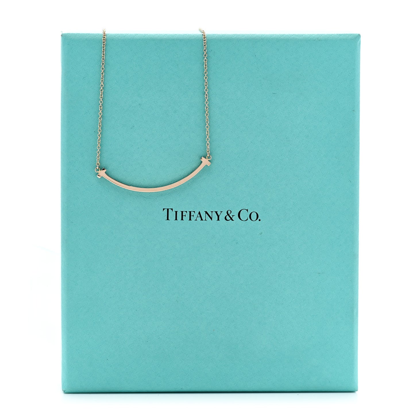 18K Rose Gold Small T Smile Pendant Necklace