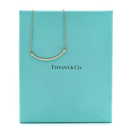 Tiffany 18K Rose Gold Small T Smile Pendant Necklace 6 of 6