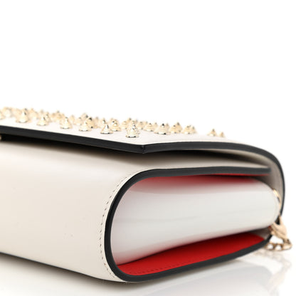 Christian Louboutin Calfskin Patent Calfskin Spikes Paloma Clutch White 7 of 7