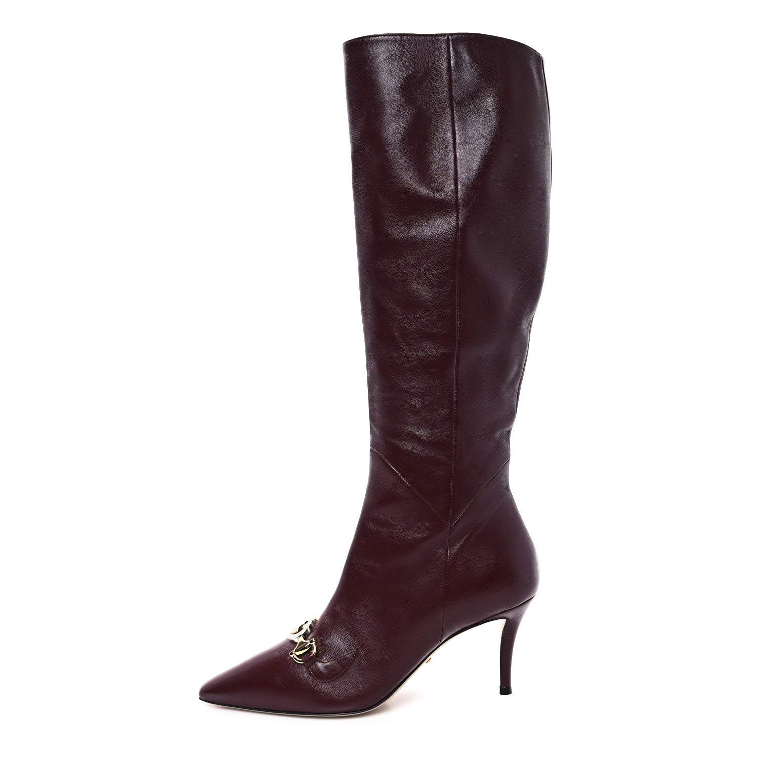 Gucci Calfskin Zumi Knee High Boots 37.5 Vintage Bordeaux 1 of 8